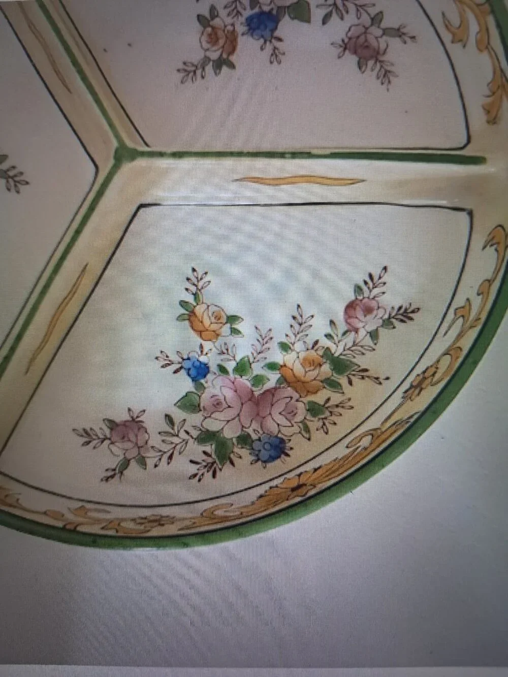 Antique Japanese Porcelain Serving Dish in Original Hand Painted Wooden Box